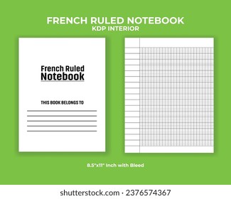 French Ruled Notebook KDP Interior