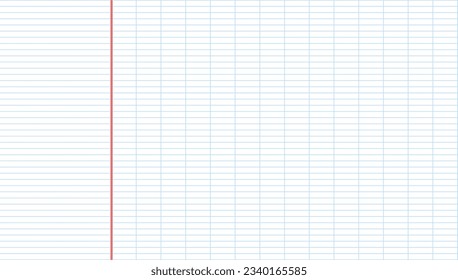 french ruled notebook paper grid. Seyes lined paper for handwriting. vector ruled sheet