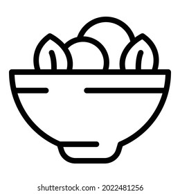 vector de contorno de icono de ensalada francesa. Menú de comida. Queso del restaurante