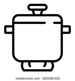 French saucepan icon outline vector. Kitchen chef. Dish cookware