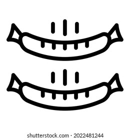 French sausage icon outline vector. Hot dog. Eating food