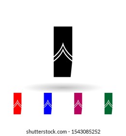 French sergeant regular military ranks and insignia multi color icon. Simple glyph, flat vector of Ranks in the French icons for ui and ux, website or mobile application