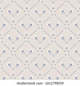  French shabby chic azulejos tile vector texture background. Trellis grid yellow blue on off white seamless pattern. Hand drawn diamond mosaic interior home decor swatch. Classic style allover print