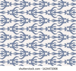 French shabby chic trellis vector stripe background. Ornate ornmental ironwork fence seamless pattern. Hand drawn antique flourish interior home decor swatch. Classic baroque style allover print