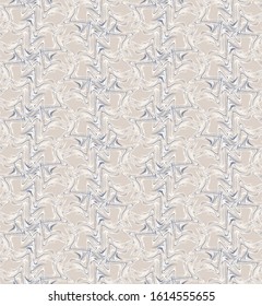 French shabby chic wavy stripe vector background. Ecru linen blue off white seamless pattern. Hand drawn distorded criss cross grid interior home decor swatch. Classic farmhouse style all over print