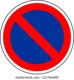 french sign to no stop and no park in France