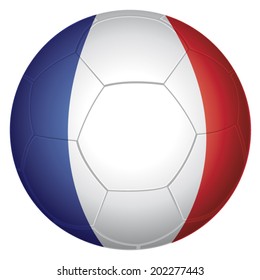 French soccer ball with flag of France. Vector illustration.