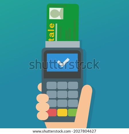 French social security card (Vitale is its name in French) reader for reimbursement and payment of medicines and care (flat design)
