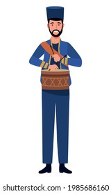 french soldier playing drum character
