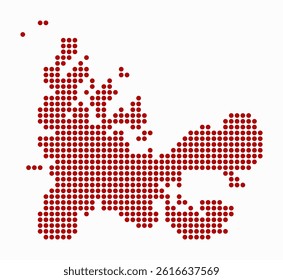 French Southern and Antarctic Lands dotted map. Digital style map of the country on white background. French Southern and Antarctic Lands shape with circle dots. Colored dots style.