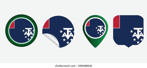 french southern and antarctic lands flag. flat icon symbol vector illustration
