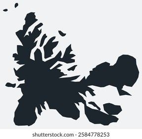 French Southern and Antarctic Lands map. Just a simple border map. Shape of the country. Flat blank French Southern and Antarctic Lands outline. Vector boundary illustration.