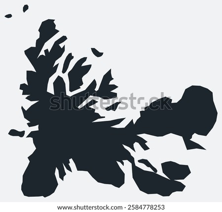 French Southern and Antarctic Lands map. Just a simple border map. Shape of the country. Flat blank French Southern and Antarctic Lands outline. Vector boundary illustration.