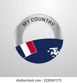 French Southern and Antarctic Lands My Country Flag badge