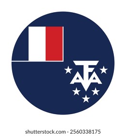 French Southern and Antarctic Territory circle flag logo icon digital vector illustration design