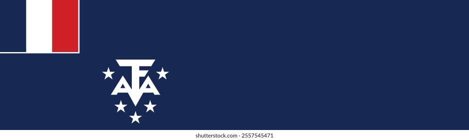 French Southern and Antarctic Territory flag long banner digital vector illustration