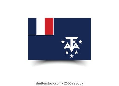 French Southern and Antarctic Territory flag official colors and proportion digital vector illustration