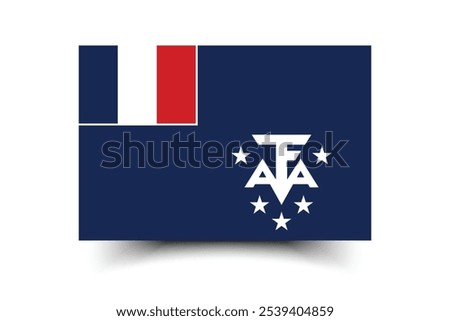 French Southern and Antarctic Territory flag official colors and proportion digital vector illustration