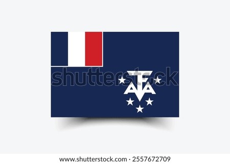 French Southern and Antarctic Territory flag official colors and proportion digital vector illustration