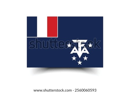 French Southern and Antarctic Territory flag official colors and proportion digital vector illustration
