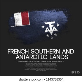 French Southern Flag Made of Glitter Sparkle Brush Paint Vector