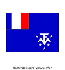 Ilustración vectorial de la bandera de los Territorios Australes Franceses. Diseño de emoji de icono de bandera simple de los Territorios Australes Franceses.