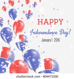 French Southern Territories Independence Day Greeting Card. Flying Balloons in French National Colors. Happy Independence Day French Southern Territories Vector Illustration.