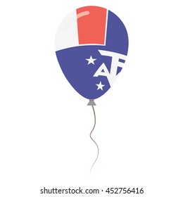 French Southern Territories national colors isolated baloon on white background. Independence day patriotic poster. Flat style flag balloon. National day vector illustration.
