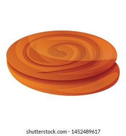 French spiral bakery icon. Cartoon of french spiral bakery vector icon for web design isolated on white background