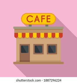 French street cafe icon. Flat illustration of french street cafe vector icon for web design