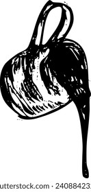 French sweet chocolate sauce vector ink sketch
