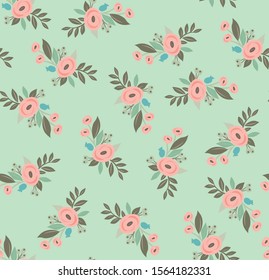 French Sweet Rose Seamless Pattern