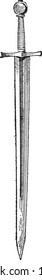 French sword (XII century), From the Dictionary of Word and Things, 1888.