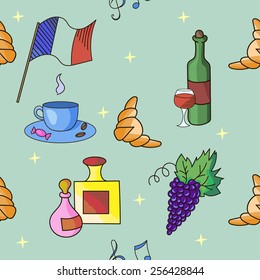 French symbols pattern green color