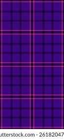 French tartan vector fabric, elegant background check texture. Pillow pattern textile plaid seamless in violet and pink colors palette.