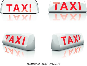 french taxi sign in different angles