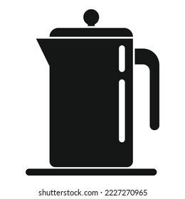 French tea press icon simple vector. Hot drink. Water herbal