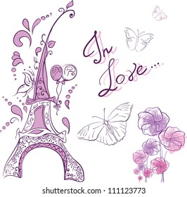 french tender background with eiffel tower