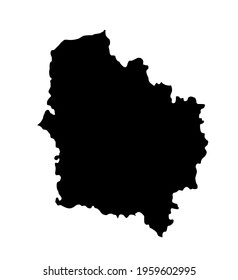 French territory Hauts De France map vector silhouette illustration isolated on white background. France province Hauts De France region.
