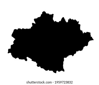 French territory Occitanie map vector silhouette illustration isolated on white background. France province Occitanie region.