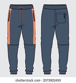 FRENCH TERRY CUT AND SEW JOGGERS FOR MEN AND TEEN BOYS IN EDITABLE VECTOR FILE