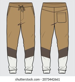 FRENCH TERRY CUT AND SEW JOGGERS DESIGNED FOR MEN YOUNG MEN AND TEEN BOYS IN VECTOR ILLUSTRATION