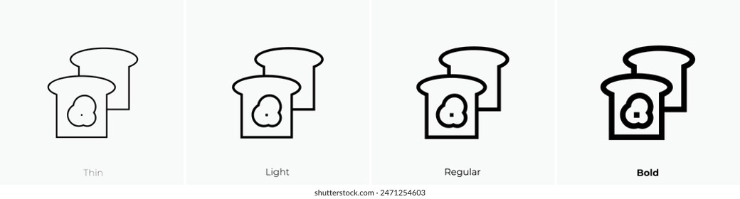 french toast icon. Thin, Light Regular And Bold style design isolated on white background
