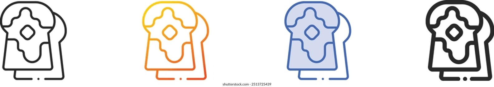 french toast icon.Thin Linear, Gradient, Blue Stroke and bold Style Design Isolated On White Background