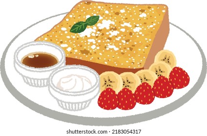 French toast is one of the most popular bread dishes for breakfast, light meals and desserts. A mixture of eggs and milk soaked in a pan and baked in a frying pan.