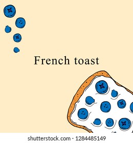 French toast vector illustration in cartoon style. Perfect for menu, card, bag design
