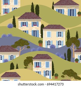 French town seamless pattern