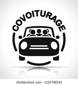 French Translation For Carpooling Black Circle Icon 