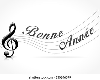 French translation for happy new year musical concept