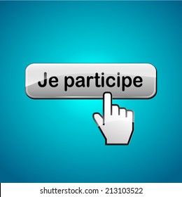 French translation for participate button concept illustration